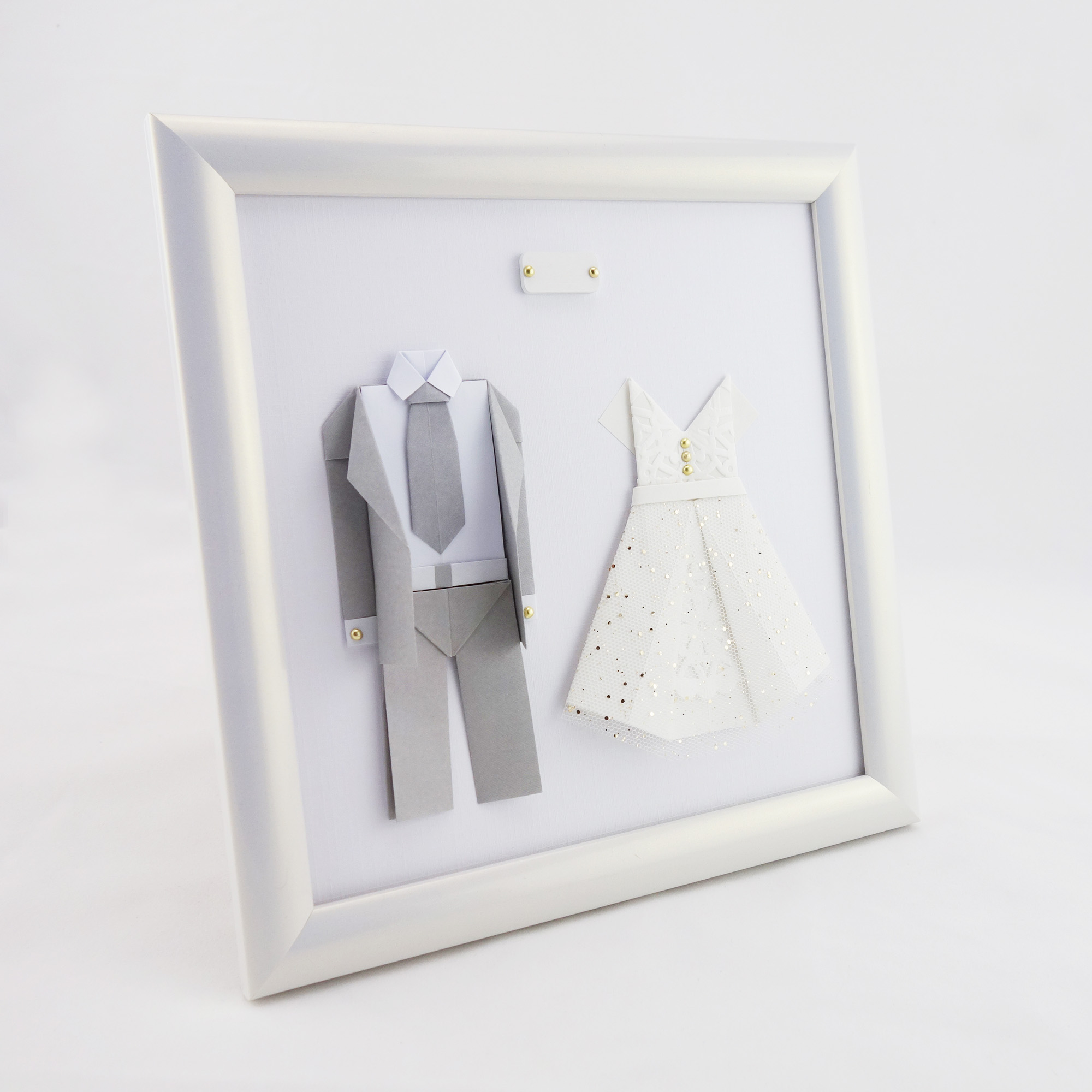 cadeau couple mariage original et tendance : cadre en origami