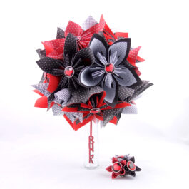 Bouquet mariage origami rockabilly et accessoire cheveux
