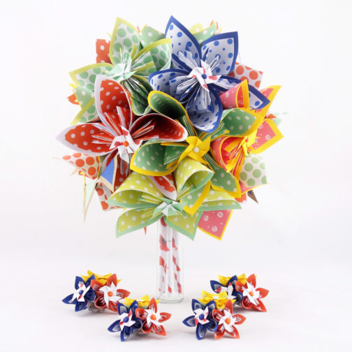 bouquet de mariée origami champêtre