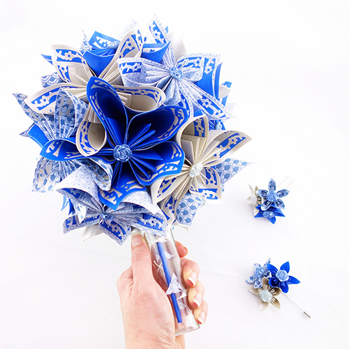 bouquet mariée bleu