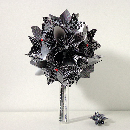 bouquet mariee noir et blanc