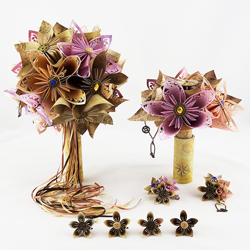 bouquet mariée origami porte alliances voyage