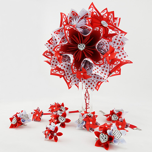 bouquet mariée origami rockabilly guinguette accessoires