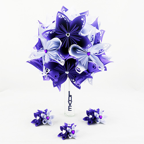 bouquet mariée violet et blanc