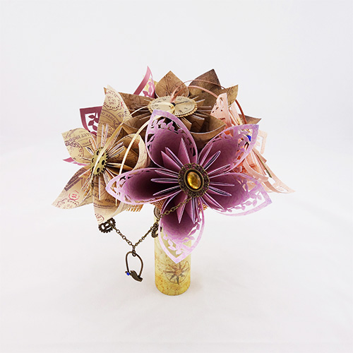 porte alliances origami shabby chic steampunk voyage