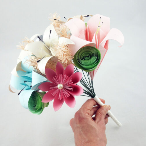 bouquet mariee origami