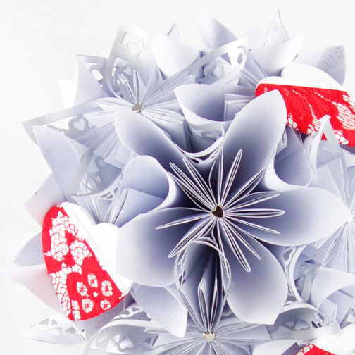 bouquet renouvellement voeux personnalise origami soligami