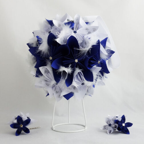 bouquet mariée boule bleu