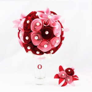 bouquet mariee papier origami rose rond
