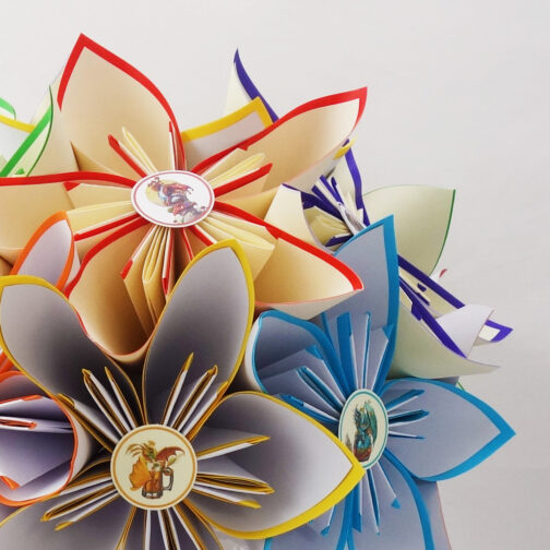 bouquet de mariée personnalisé multicolore fantastique en papier