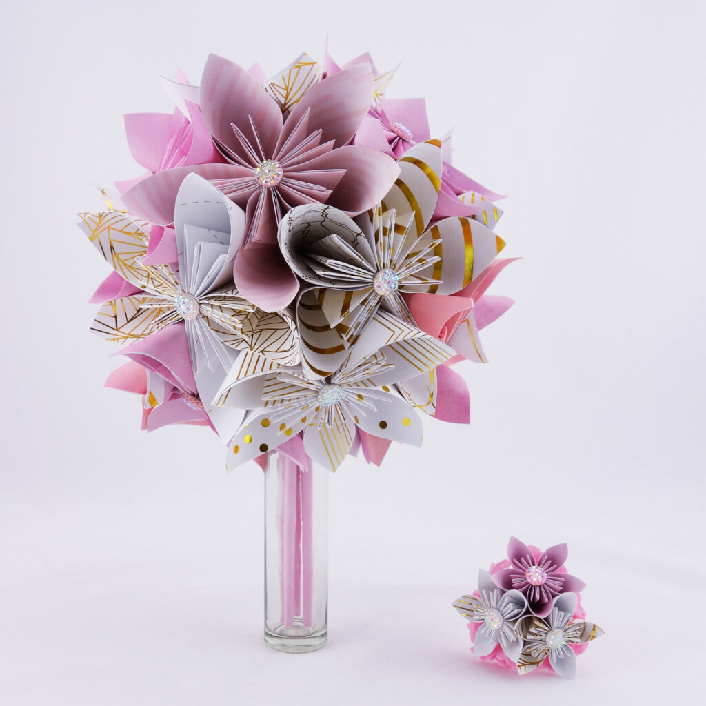 bouquets de mariée en origami
