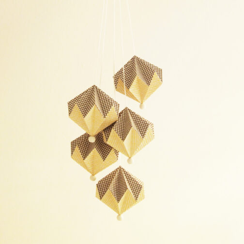 suspension diamants origami grappe