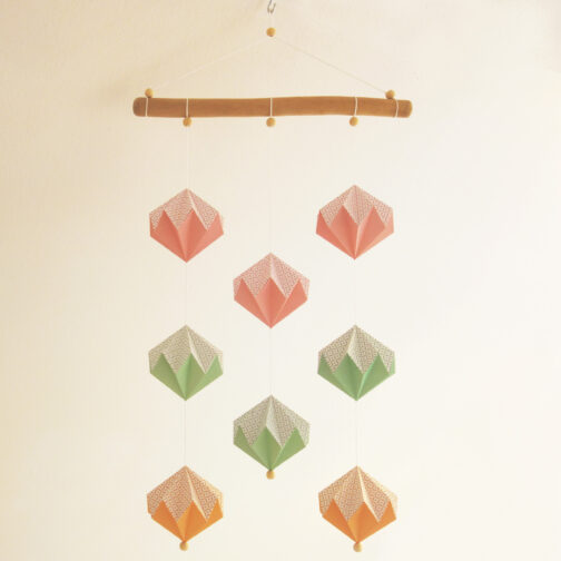 suspension origami diamant papier