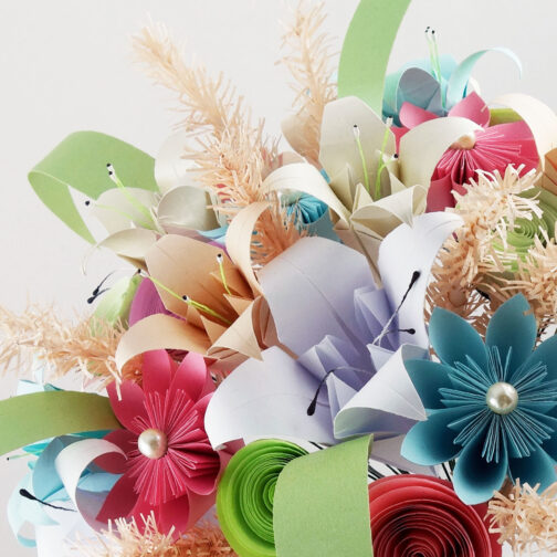 bouquet fleur origami mariage