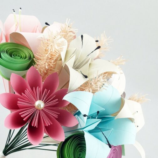 bouquet fleur origami mariee