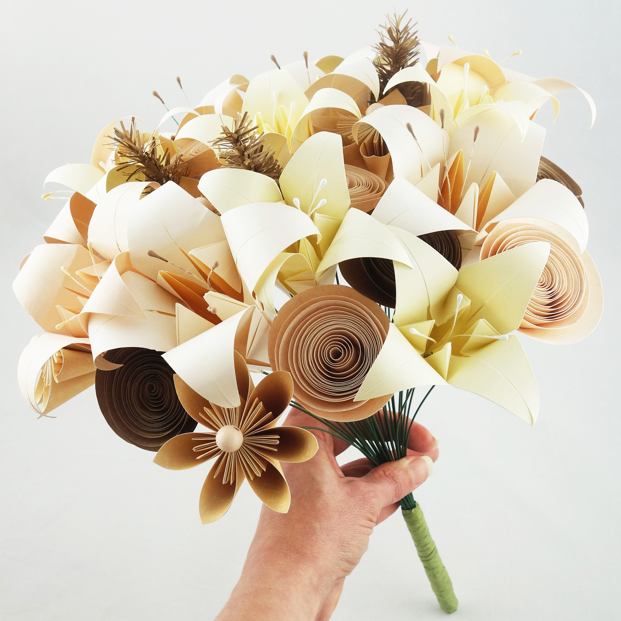 Bouquet mariage papier - Soligami : Bouquets de mariée papier