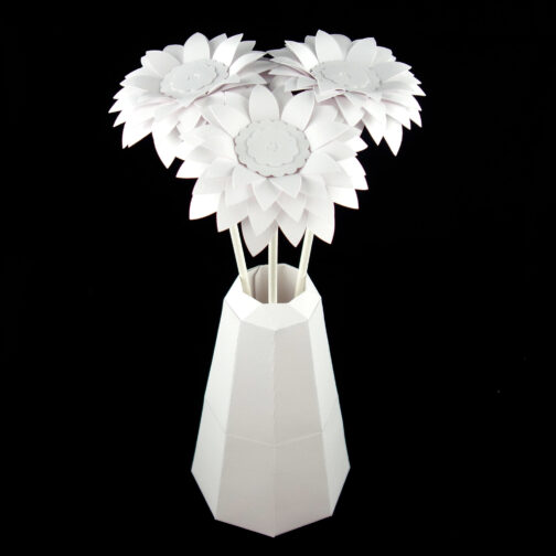 vase origami design blanc