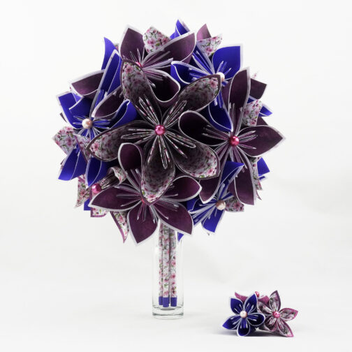 bouquet de mariée violet personnalisé