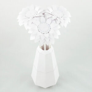 ensemble vase et fleurs entreprises origami