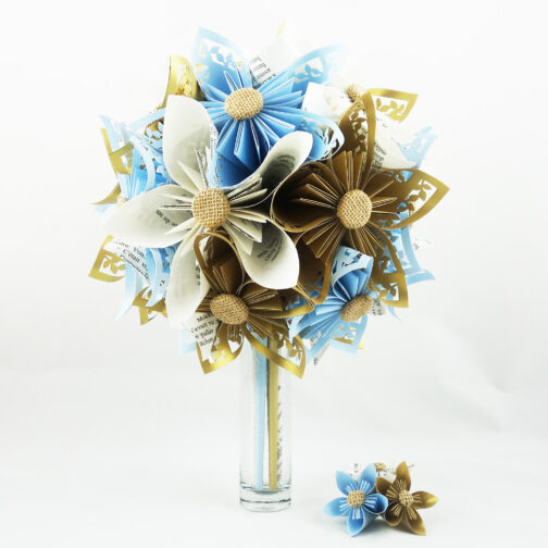 bouquet de mariée personnalisé papier origami soligami