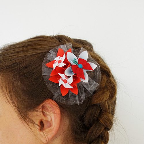 accessoire cheveux mariee rouge