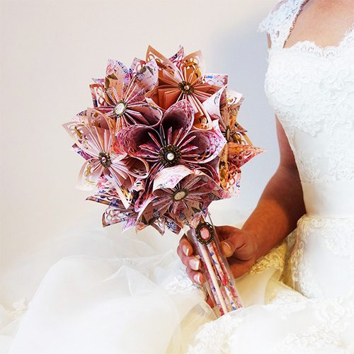 bouquet mariage origami