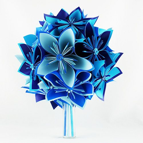 bouquet mariee bleu