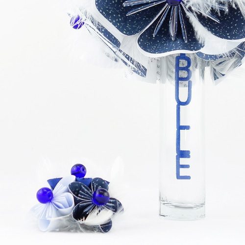 bouquet mariee bleu papier origami