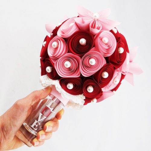 bouquet mariee fleurs papier