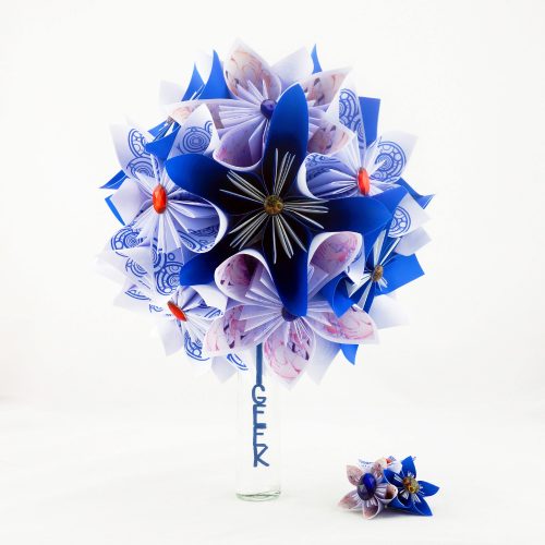 bouquet mariee geek bleu