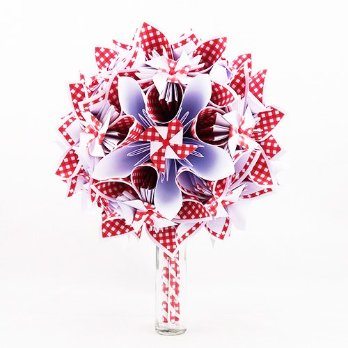 bouquet mariee guinguette champetre rouge et blanc
