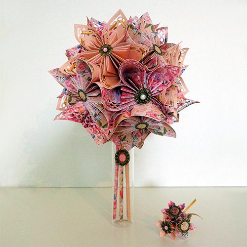 bouquet mariee origami