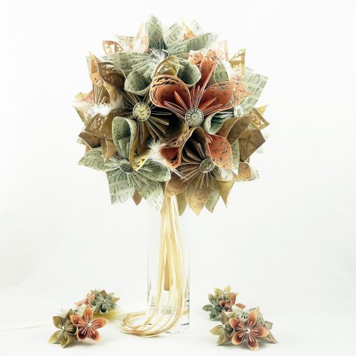 bouquet mariee papier musique soligami