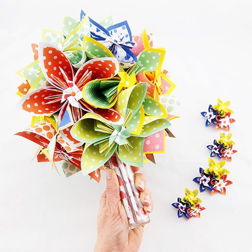 bouquet mariée rond multicolore