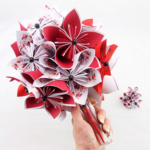 bouquet mariée rouge et blanc