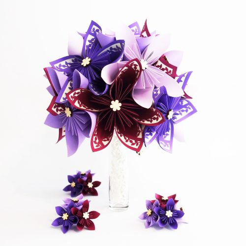 bouquet mariee violet blanc fuschia