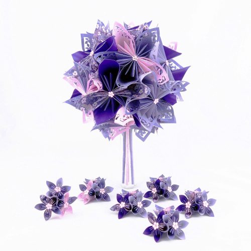 bouquet mariee violet mauve rose