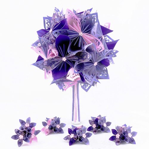 bouquet mariee violet mauve rose