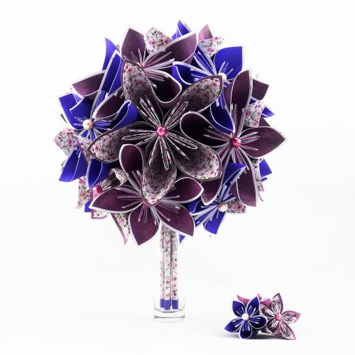 bouquet mariee violet prune personnalise