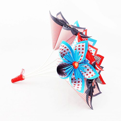 bouquet origami mariage rock rockabilly