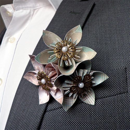 boutonniere mariage originale